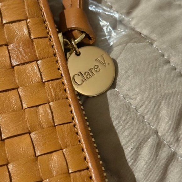 Clare V. Petit Moyen Natural Woven Checker - NWT - Picture 3 of 4